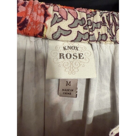 Knox Rose Multi Color Floral Bohemian Flutter Sleeve Midi Dress Flounce M Beachy - Picture 4 of 6